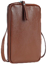 Невелика шкіряна сумка для телефону, документів UP2 Fashion коричнева