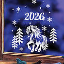 Кінь Символ 2026 року, новорічна вінілова наклейка на вікно та стіну, фото 6