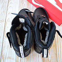 Зимові кросівки Nike Air Force 1 LV8 High Black Winter Fur Найк Форс ЛВ8 чорні високі шкіра хутро чоловічі, фото 2