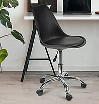 Крісло офісне Bonro B-487 чорне на колесах з регулюванням висоти, фото 3