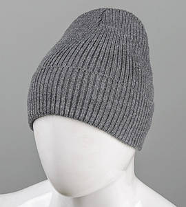 Базова шапка Резинка на ФЛІСІ (201030ф), Сірий