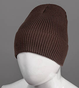 Базова шапка Резинка на ФЛІСІ (201030ф), Шоколад