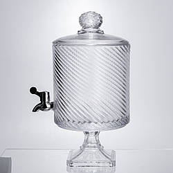 Лимонадниця з краном на підставці скляна 4,5 л прозора HP-19-3045-8