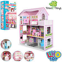 Будиночок ляльковий дерев'яний TREE TOYS триповерховий MD 1204