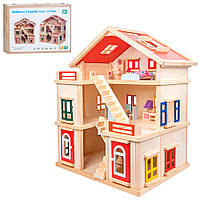 Будиночок ляльковий дерев'яний триповерховий MD 0163