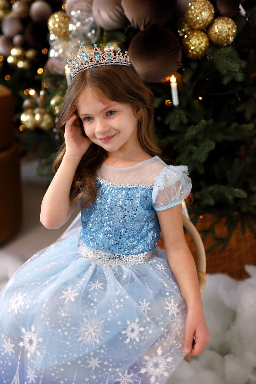 Сукня Ельзи карнавальна з коротким рукавом та шлейфом, фото 1