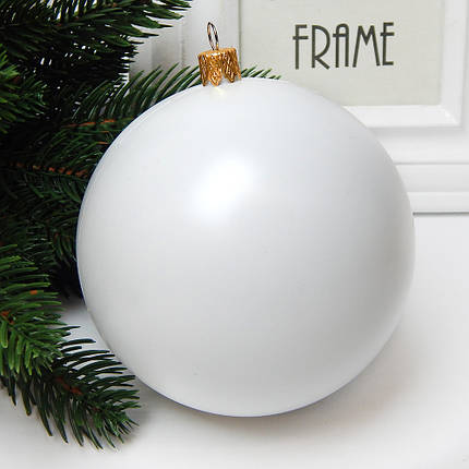 Заготовка для ялинкової іграшки, пластикова куля, Ø 10 см, для декупажу, декору, розпису, фото 1