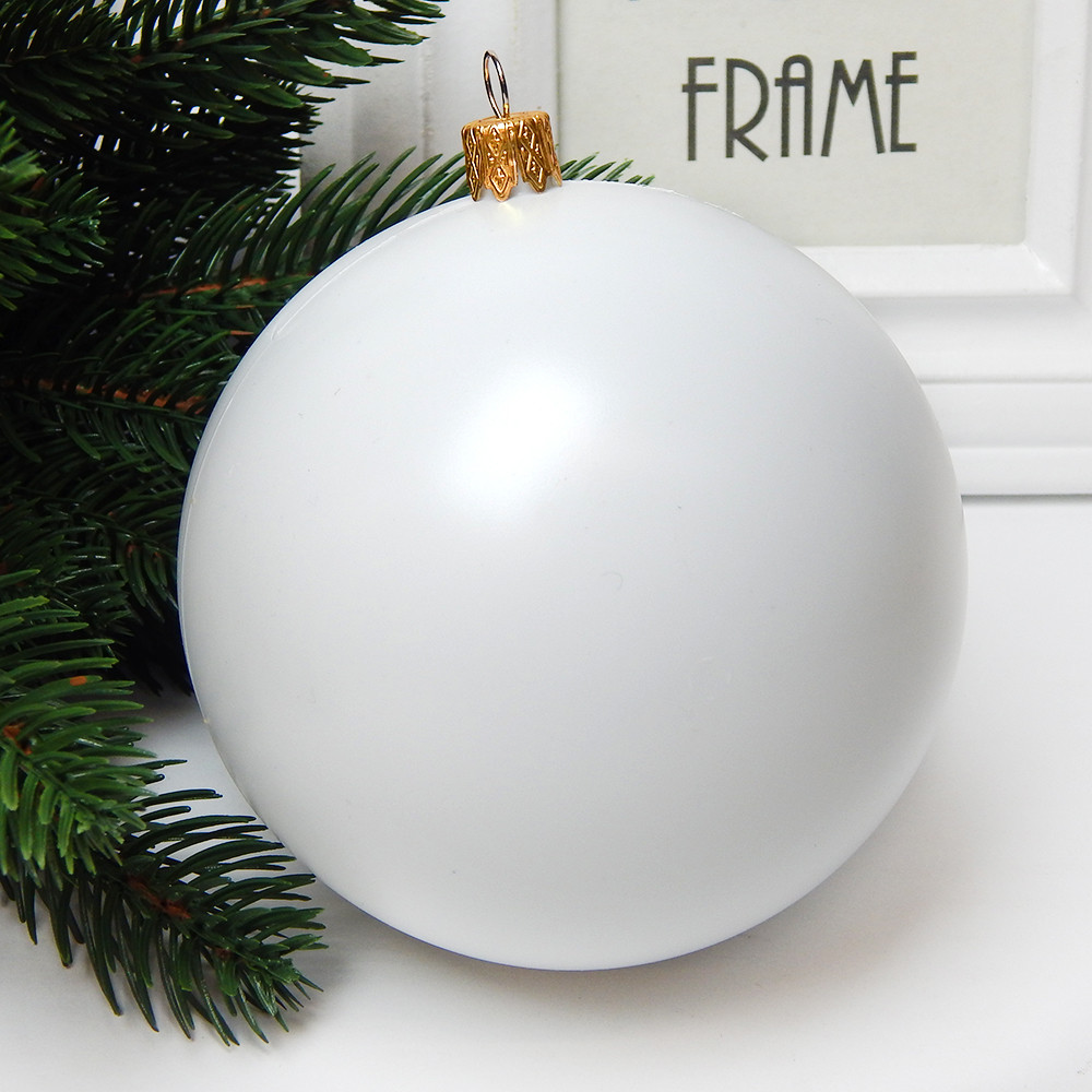Заготовка для ялинкової іграшки, пластикова куля, Ø 10 см, для декупажу, декору, розпису