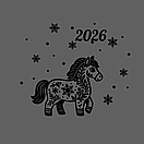 Милий коник, символ 2026 року, новорічна вінілова наклейка на вікно та стіну, фото 4