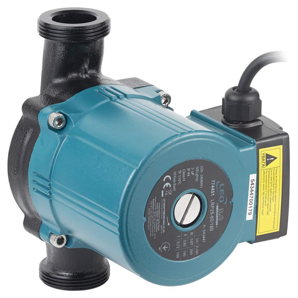 Насос циркуляційний 200Вт Hmax 8м Qmax 120л/хв Ø1½" 180мм + гайки Ø1" LEO 3.0 (3_774451)