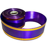 Стрічка для оформлення із двома золотими смужками, 5см/50м   (в уп. 4шт. или 5шт.), фото 4