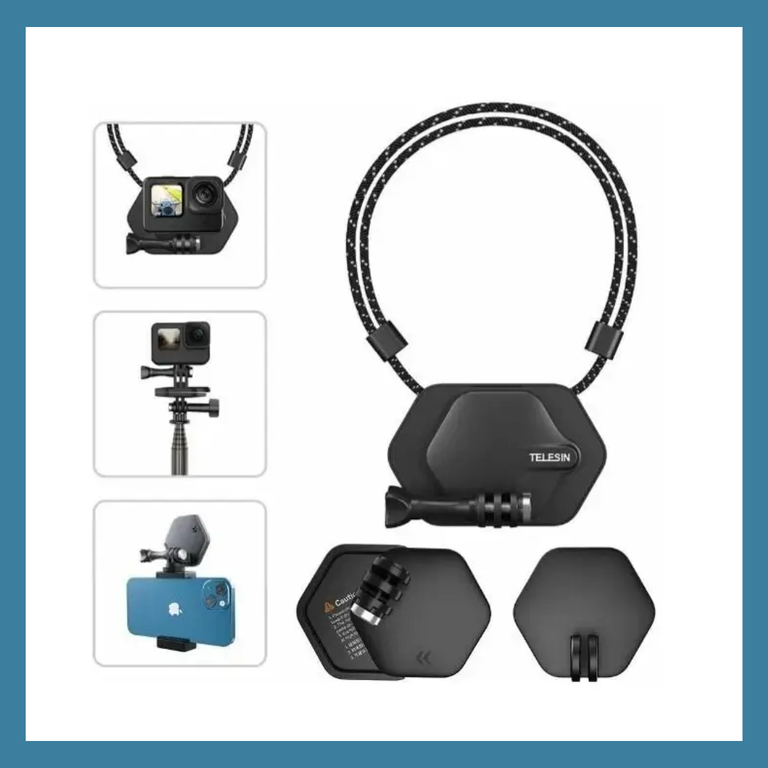 Магнітне кріплення TELESIN на шию для екшн камер  GoPro, DJI Osmo Action, Insta360, SJCAM, EKEN та інших для відео зйомки