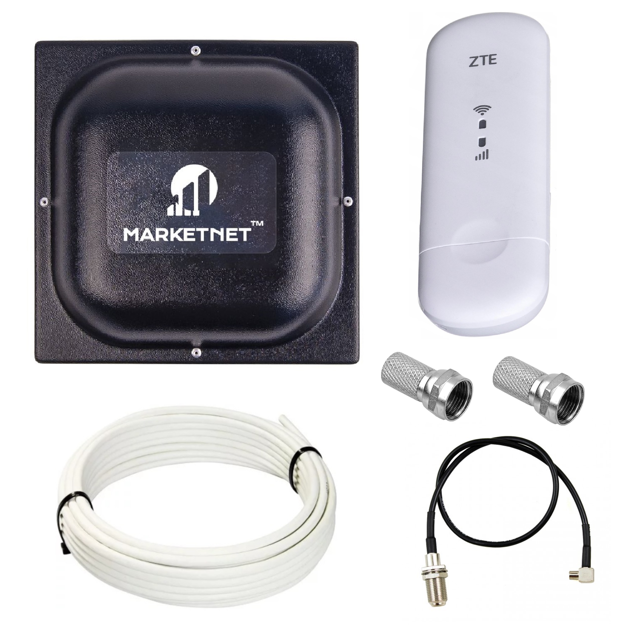 Комплект 3G 4G LTE роутер WiFi модем ZTE MF79U з панельною антеною RNet КВАДРАТ 4G 17 дБі, фото 1