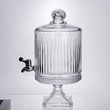 Лимонадниця з краном на підставці скляна 4,5 л прозора HP-19-3045-4