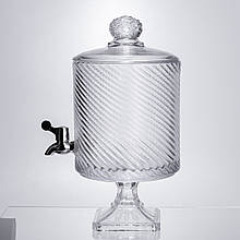 Лимонадниця з краном на підставці скляна 4,5 л прозора HP-19-3045-8