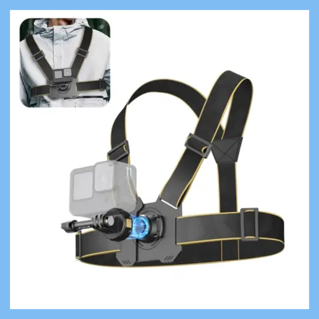 Кріплення на груди Puluz для GoPro, DJI, Insta360 з магнітним замком і регулюванням / Ремінь-тримач камери для відеознімання