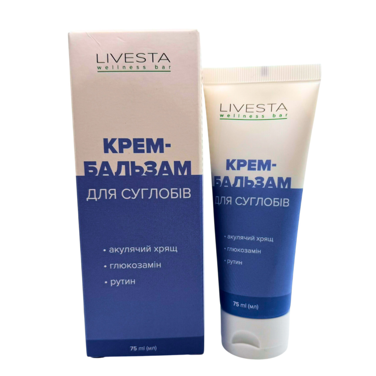 Крем-бальзам для суглобів акул хрящ хондропротекторний FlexКонтроль 75 мл Livesta