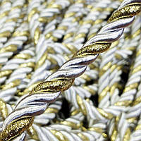 Декоративний шнур для натяжних стель, БІЛИЙ ІЗ ЗОЛОТОМ 10 мм