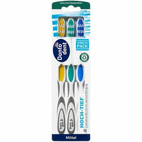 Зубна щітка Dontodent Zahnbürsten mittel (середньої жорсткості), 3 шт.