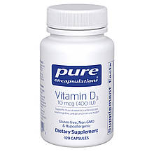 Вітамін D3, Vitamin D3, Pure Encapsulations, підтримка для здоров'я кісток, грудей, простати, серцево-судинної системи, товстої