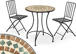 Стіл з двома стільцями Ibergarden Mosaico-Forja Brown Black