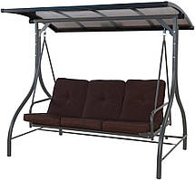 ГОЙДАЛКА САДОВА НА 3 МІСЦЯ 194X120X173СМ ZOSIA З ПОЛІКАРБОНАТНИМ ВЕРХОМ