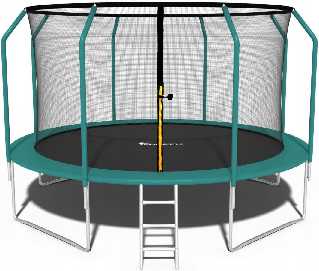 Дитячий садовий батут 435 см із зовнішньою сіткою та драбиною