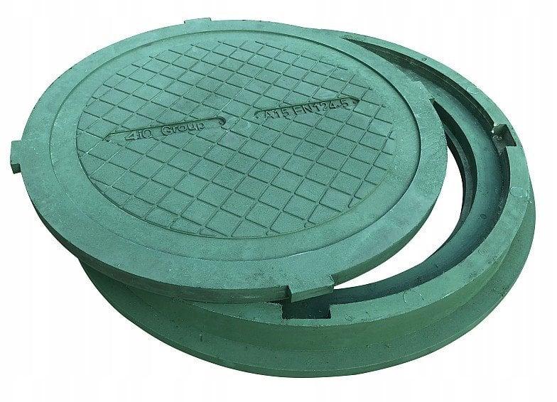 Кришка люка HD 80, септик, зелений полімер, фото 1