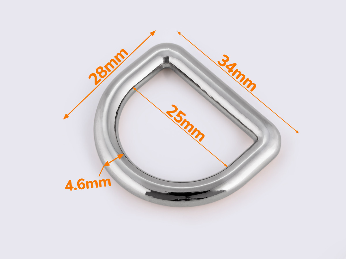 Півкільце металеве 25мм кол. нікель MD-0128, фото 1