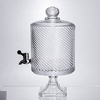 Лимонадниця з краном на підставці скляна 4,5 л прозора HP-19-3045-8