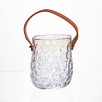 Ваза сумочка з ручкою 11.5×7.5×15 см декоративна Прозора HP-19-153-3