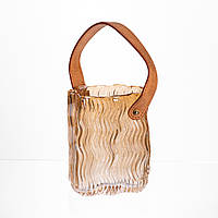 Ваза сумочка з ручкою 12×8.5×16 (см) декоративна Коричневий HP-19-154-1