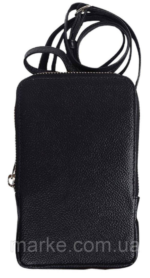 Невелика шкіряна сумка для телефона, документів Live in Style чорна