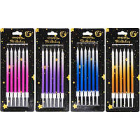 Набір свічок для торта, 6 шт (мікс)