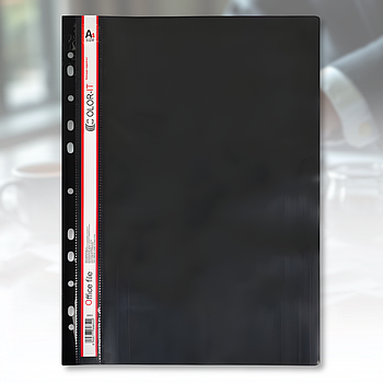 Пластиковий скорозшивач А4 з перфорацією "C" Чорний 69852