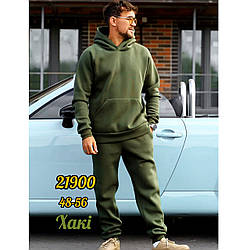 Чоловічий флісовий костюм з капюшоном і штанами на манжеті "Фліс Полар" Розміри: 48,50,52,54,56 (31150-4)