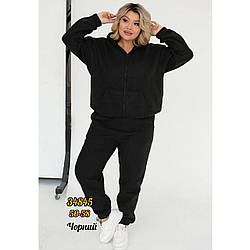 Жіночий костюм "Двосторонній Фліс" з кофтою на блискавці та штанами на манжеті Розміри: 50,52,54,56,58 (31151-2)