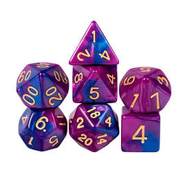 Кістки гральні багатогранні 7шт, 4-20 граней, дайси, пластик - оригінал