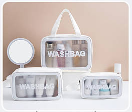 Прозора сумка-косметичка з ручками Washbag White 25см - оригінал