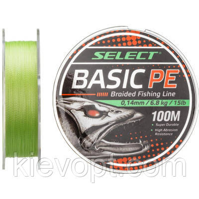 Шнур Select Basic PE 100m Light Green 0.16mm 18lb/8.3kg (1870.27.50)- (Мрія), фото 1