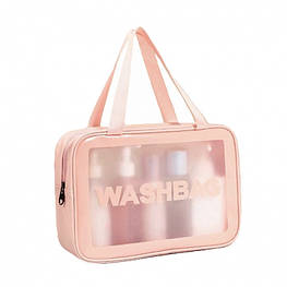 Прозора сумка-косметичка Washbag Big Pink 30см - оригінал