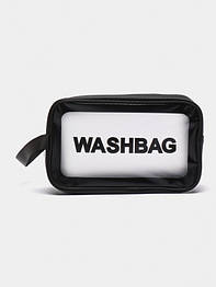Прозора сумка-косметичка Washbag Medium Black 26см - оригінал