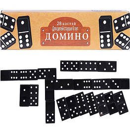Настільна гра Доміно, 28 кісток, чорні, пластик — оригінал