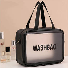 Прозора сумка-косметичка Washbag Big Black 30 см - оригінал
