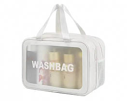 Прозора сумка-косметичка Washbag Big White 30 см - оригінал