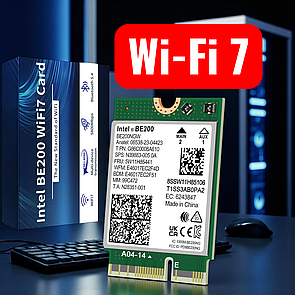 Бездротова карта WiFi GigaPlus Intel BE200 NGW M.2/NGFF до 5800 Мбіт/с Bluetooth 5.4 для ПК та ноутбуків WiFi 7, 6E, 6, 5