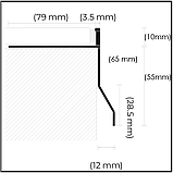 Карнизна планка капельник відлив для круглого радіусного овального балкона тераси монтаж під плитку довжина 2.7 метра, фото 2