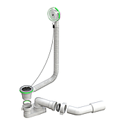 Сифон до ванни з гумовою пробкою, металева сітка, сифон стандартний, перелив пластик, зливна труба d40/50 Арт. d12300211B