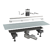 I-FLOW C лінійний трап 600мм, з решіткою під плитку, хром Арт. d12860001C