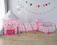 Ігровий будиночок палатка з тунелем для дітей від 3 років для ігор вдома та на вулиці. BROWN